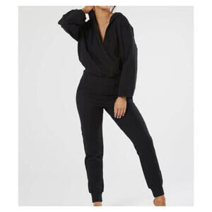 NAMA black cotton sweatshirt material jumpsuit sz M